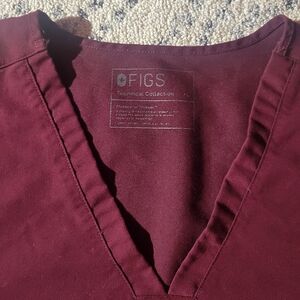 Figs burgundy scrub top, size L